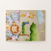 Tropical Jungle Safari Animals Baby Boy ジグソーパズル (横)