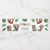 Tropical Jungle Safari Animals Birthday ペットボトルラベル (シングルラベル)