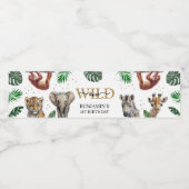 Tropical Jungle Safari Animals Birthday ペットボトルラベル (シングルラベル)