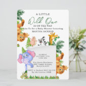 Tropical Jungle Safari Animals Boy Baby Shower  招待状 (スタンド正面)