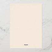 Tropical Jungle Safari Animals Boy Baby Shower 箔招待状 (裏面)