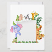 Tropical Jungle Safari Animals Boy Baby Shower  In 招待状 (裏面)