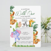 Tropical Jungle Safari Animals Boy Baby Shower  In 招待状 (スタンド正面)
