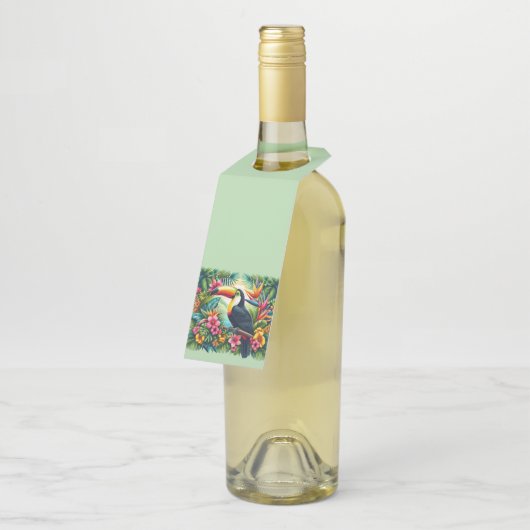 Tropical/Jungle Toucan bird  ボトルネックタグ (アングル)