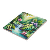 Tropical Jungle Waterfall Orchid Paradise  タイル (側面)