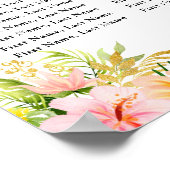 Tropical Jungle Wedding 15 Tables Seating Chart ポスター (角)