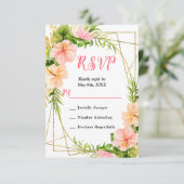 Tropical Jungle with Foliage Wedding 出欠カード (スタンド正面)