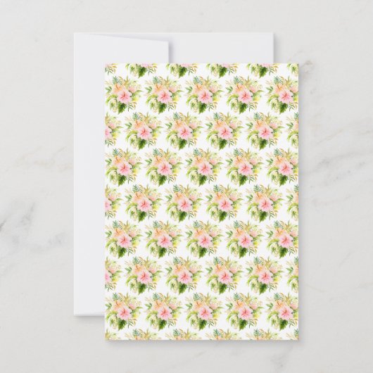 Tropical Jungle with Foliage Wedding 出欠カード (裏面)