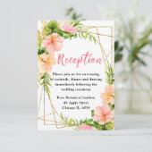 Tropical Jungle with Foliage Wedding Reception エンクロージャーカード (スタンド正面)
