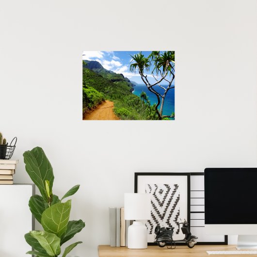 Tropical Kauai Nepali Coast Hawaii ポスター (ホームオフィス)