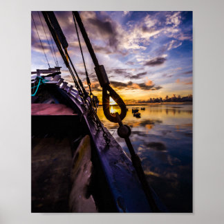 Tropical Lagoon Dawn ポスター