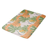 Tropical Leaf Composition in Orange and Green バスマット (アングル)