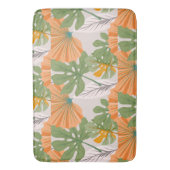 Tropical Leaf Composition in Orange and Green バスマット (正面縦)