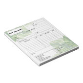 Tropical Leaf Invoice Business Sales Form Receipt ノートパッド (アングル)