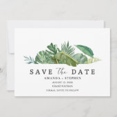 Tropical Leaf Photo Beach Wedding Save the Date セーブザデート (正面)