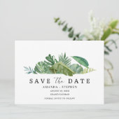 Tropical Leaf Photo Beach Wedding Save the Date セーブザデート (スタンド正面)