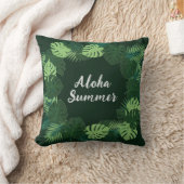 Tropical Leaf Pillow, Name or Phrase, Aloha Summer クッション (ブランケット)