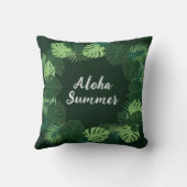 Tropical Leaf Pillow, Name or Phrase, Aloha Summer クッション (裏面)