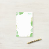 Tropical Leaf Post it Notes文房具 ポストイット (デスク上)