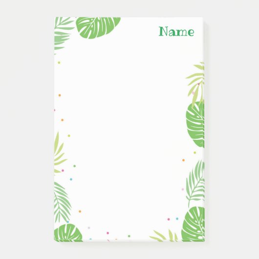 Tropical Leaf Post it Notes文房具 ポストイット (正面)