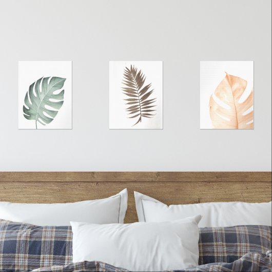 Tropical Leaf Set – Japandi Minimalist – Wall Art  (寝室)