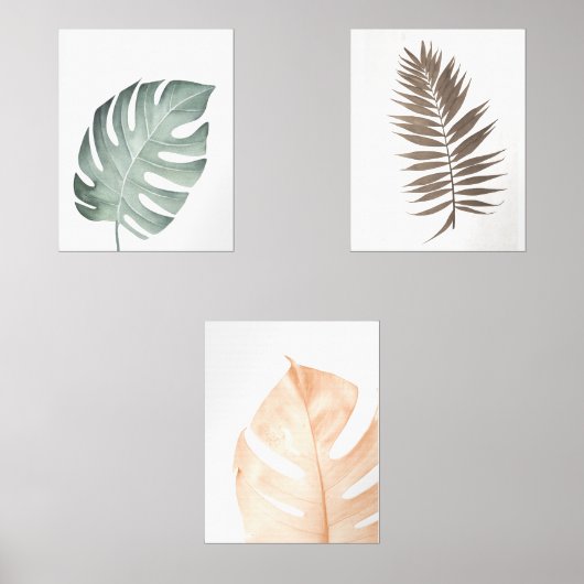 Tropical Leaf Set – Japandi Minimalist – Wall Art  (正面)