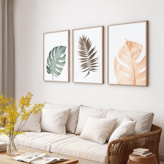 Tropical Leaf Set – Japandi Minimalist – Wall Art 