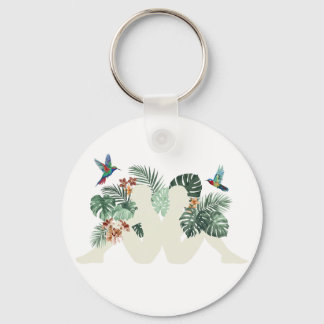 Tropical Leaves & Birds Nature Aesthetic Design キーホルダー