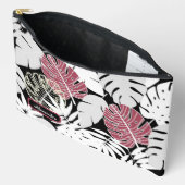 Tropical leaves bold exotic modern edgy botanical アクセサリーポーチ (見開き)