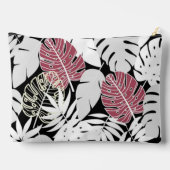 Tropical leaves bold exotic modern edgy botanical アクセサリーポーチ (裏面)