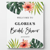 Tropical Leaves Bridal Shower  Welcome  フォトプラーク (正面)