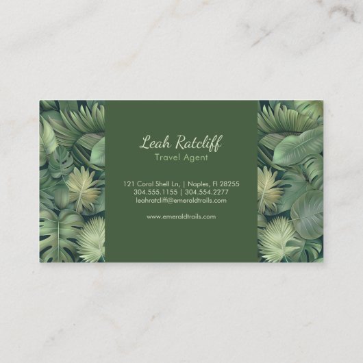 Tropical Leaves Business Card 名刺 (裏面)