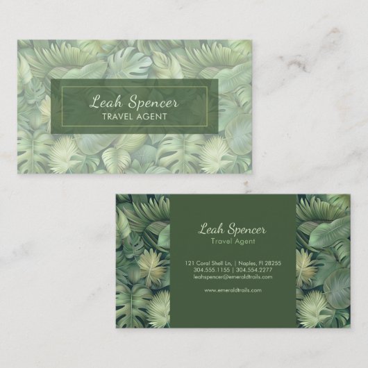 Tropical Leaves Business Card 名刺 (正面/裏面)
