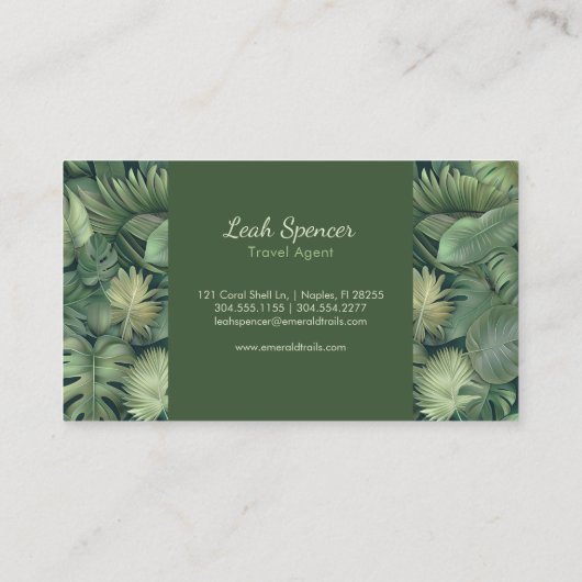 Tropical Leaves Business Card 名刺 (裏面)