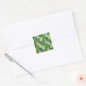 Tropical Leaves Floral Pattern Art Sticker スクエアシール (封筒)
