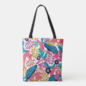 Tropical Leaves Floral Tote Bag トートバッグ (裏面)