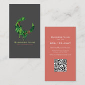 Tropical Leaves & Flowers Swirl | Modern Custom 名刺 (正面/裏面)