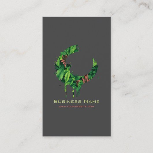 Tropical Leaves & Flowers Swirl | Modern Custom 名刺 (正面)