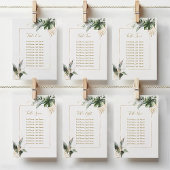 Tropical Leaves Gold Seating Chart Table Card