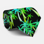 Tropical leaves green necktie ネクタイ (ロール)