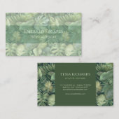 Tropical Leaves Monogram Business Card 名刺 (正面/裏面)