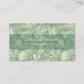 Tropical Leaves Monogram Business Card 名刺 (正面)