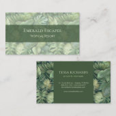 Tropical Leaves Monogram Business Card 名刺 (正面/裏面)