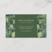 Tropical Leaves Monogram Business Card 名刺 (裏面)