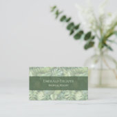 Tropical Leaves Monogram Business Card 名刺 (スタンド正面)
