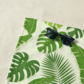 Tropical Leaves & Monstera Seamless Pattern ビーチタオル (インサイチュ)