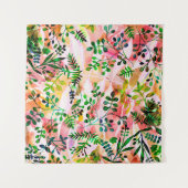 Tropical leaves pattern repeating. Artistic photo タペストリー (正面(横))
