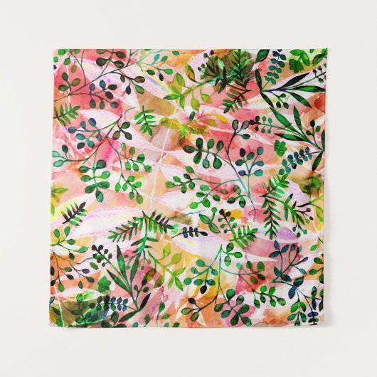 Tropical leaves pattern repeating. Artistic photo タペストリー (正面)