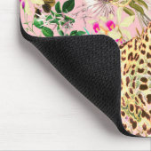 Tropical leopard print floral Hawaiian  マウスパッド (コーナー)