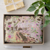 Tropical leopard print floral Hawaiian pink yellow 薄葉紙 (ギフト)